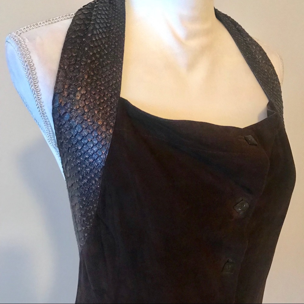 Python and genuine suede leather dress size s